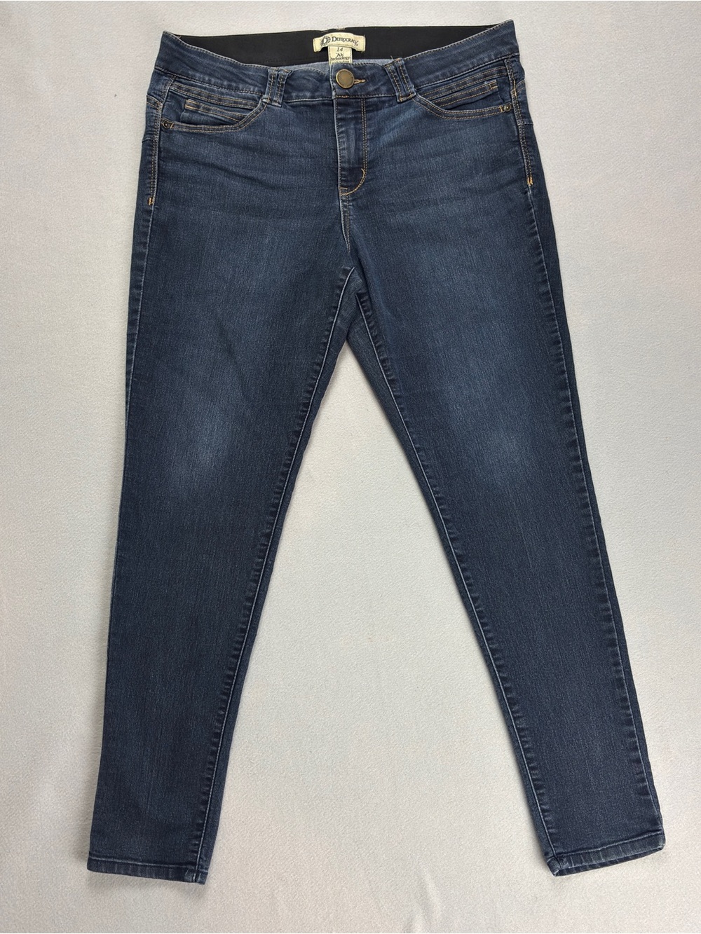 Democracy Ab Technology Skinny Jeans Womens 14 Blue Medium Wash Stretch Denim